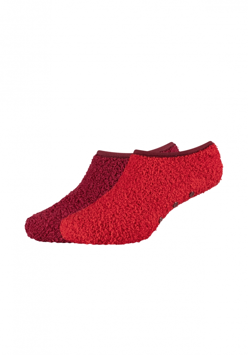 Warm & cosy antislip socks rood en donkerrood