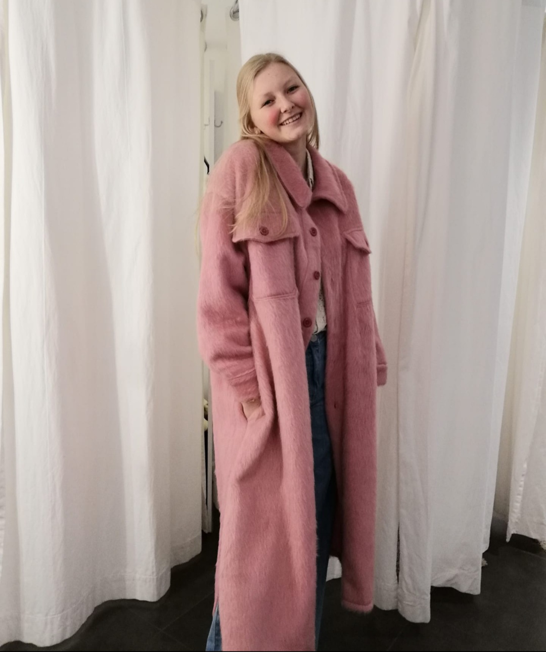 long jacket roze one size
