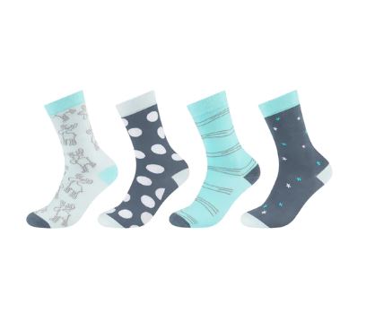 4 paar fun socks MT 36-40 Light Aqua