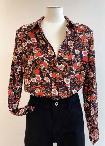 Blouse Flowers Red