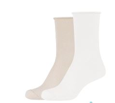 Lurex ankle socks 2 paar white