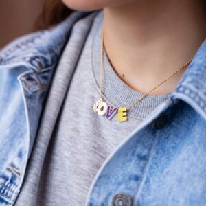 Candy Ketting love paars GOUD