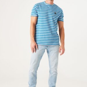 T shirt stripe dusty blue