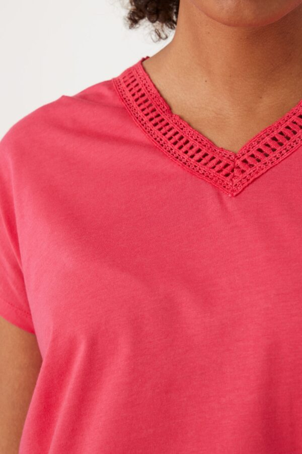 basic t shirt V neck lush pink
