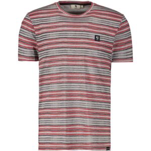 grey t shirt red stripes
