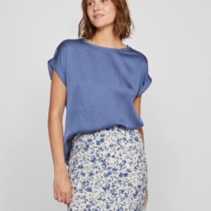 ViEllette S/s Satin Top Bijou Blue