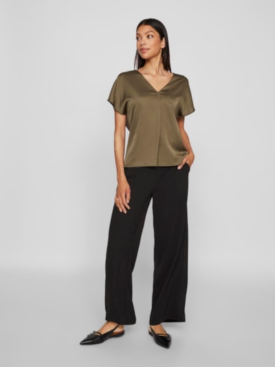 ViEllette V-neck ss top Dusty Olive