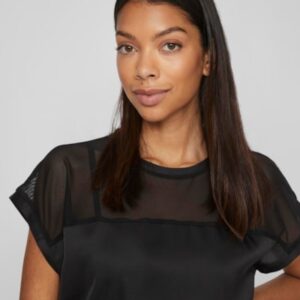 VIELLETTE O-NECK S/S MESH TOP