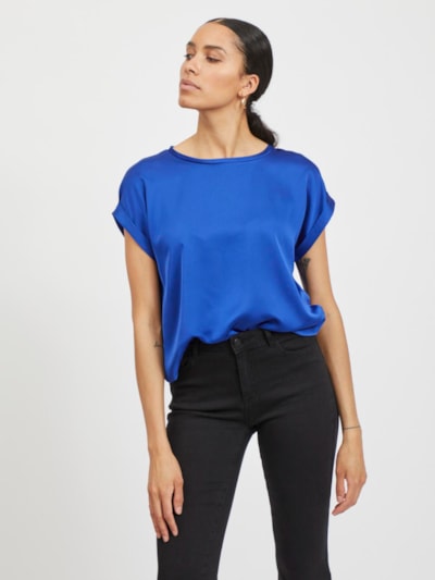 ViEllette satin top Mazarine Blue