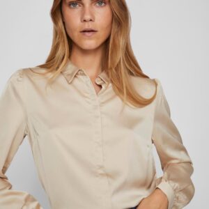 Viellette satin shirt cement