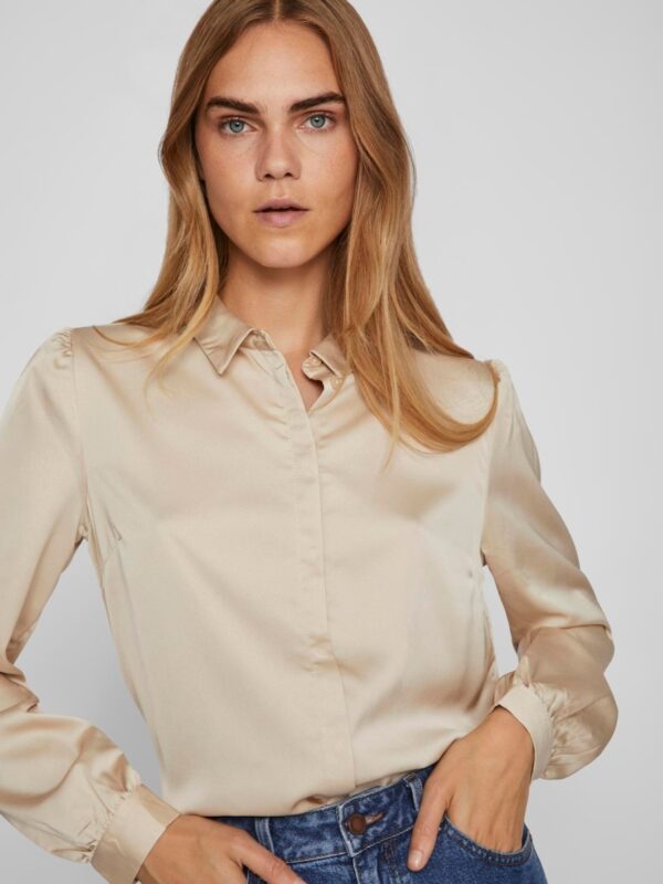 Viellette satin shirt cement