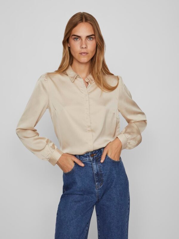 Viellette satin shirt cement