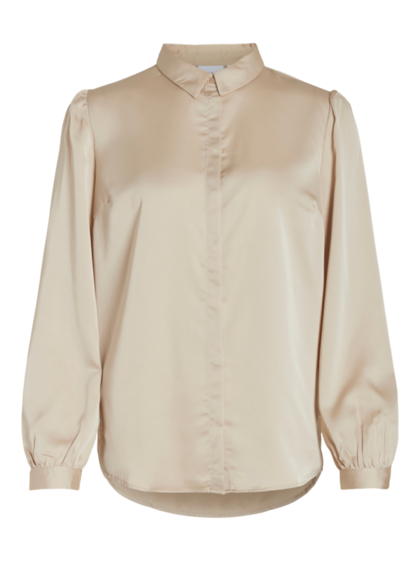 Viellette satin shirt cement