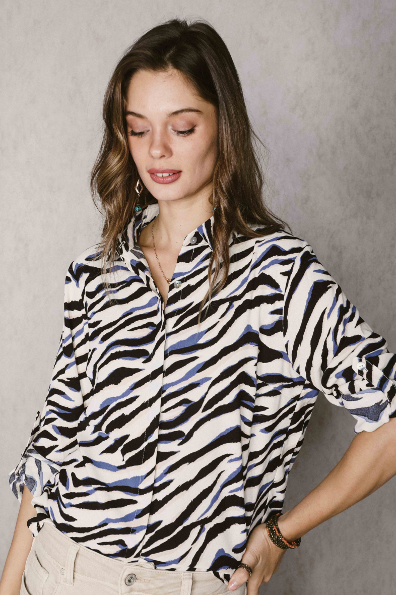 blouse met zebraprint
