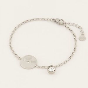 MOOD armband met bedel & transparante steen