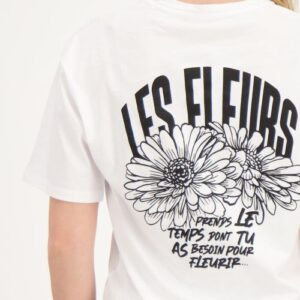 Wit t-shirt les fleurs