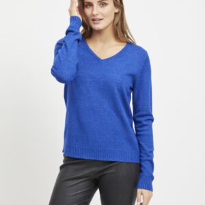 VIRIL V-NECK KNIT TOP Mazarine Blue