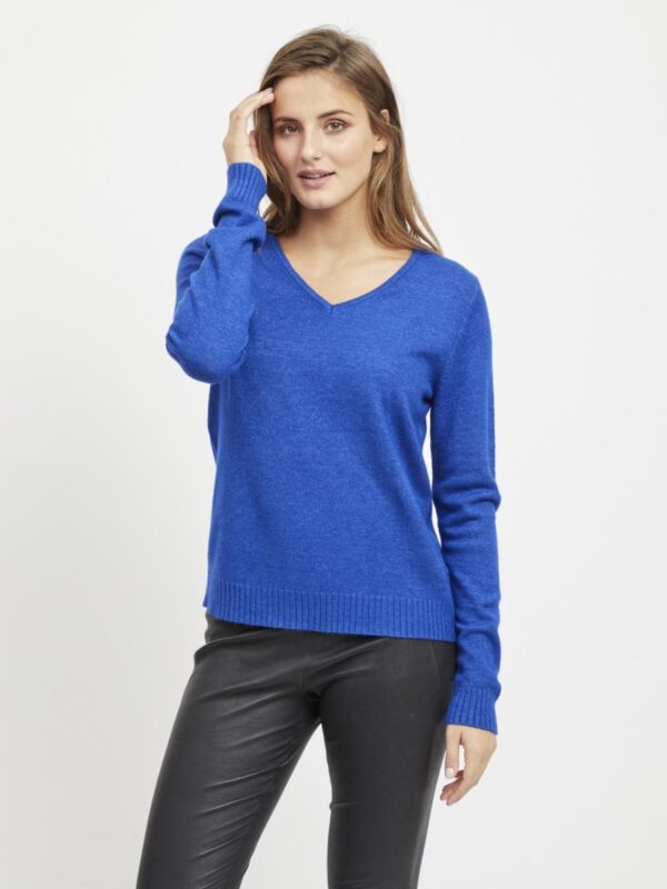 VIRIL V-NECK KNIT TOP Mazarine Blue