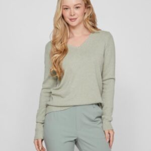 ViRil V-neck Knit Top oil Green