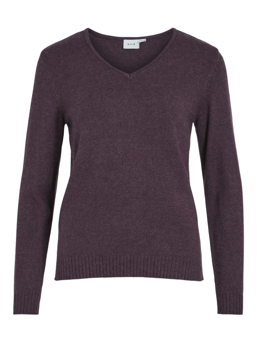 VIRIL V-NECK KNIT TOP Plum Perfect