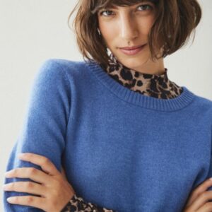 Viril o-neck knit Bijou blue