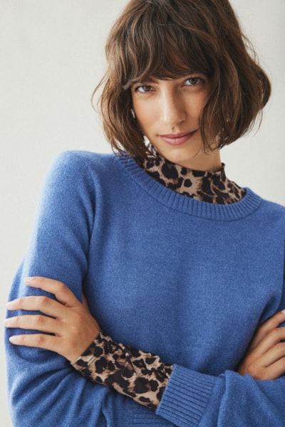 Viril o-neck knit Bijou blue