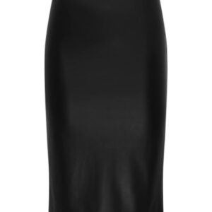 JdySoya pu mid skirt black