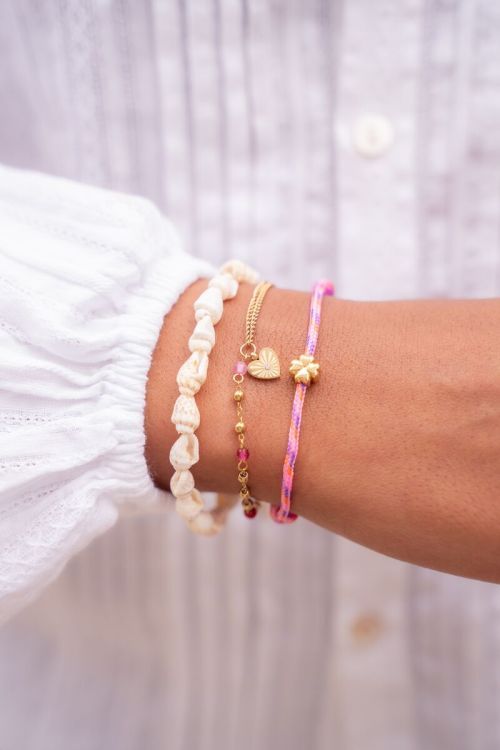 Armband mini schelpen GOUD