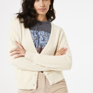 Fluffy cardigan whitecap