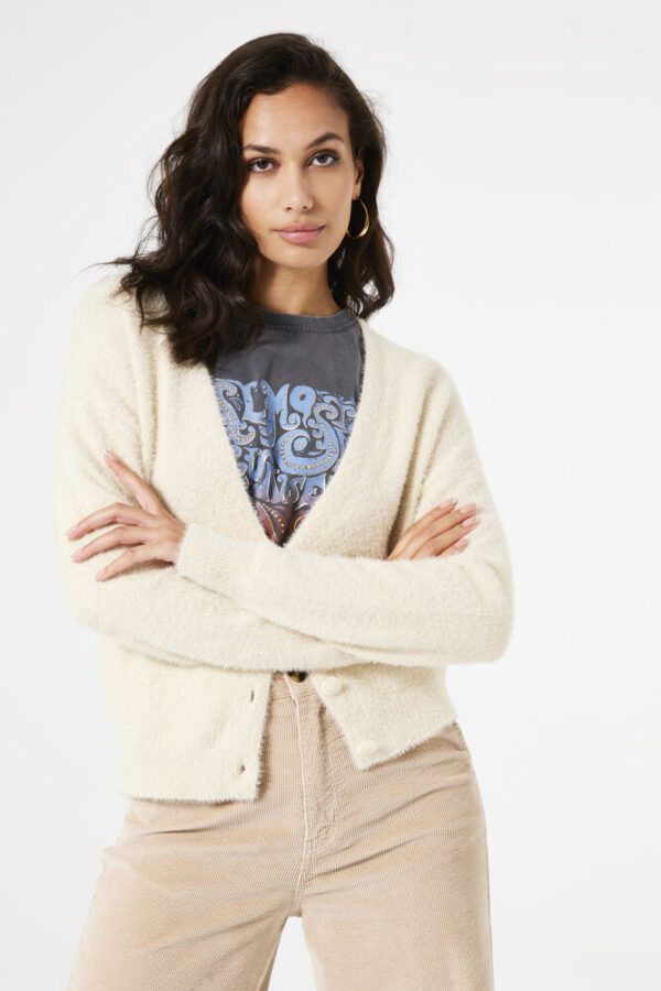 Fluffy cardigan whitecap