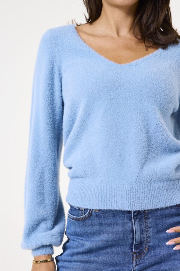 Fluffy trui faded denim