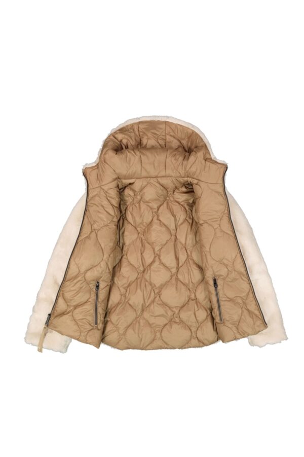 reversible jas fake fur beige