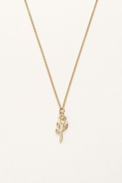 Vintage ketting met platte roos GOUD