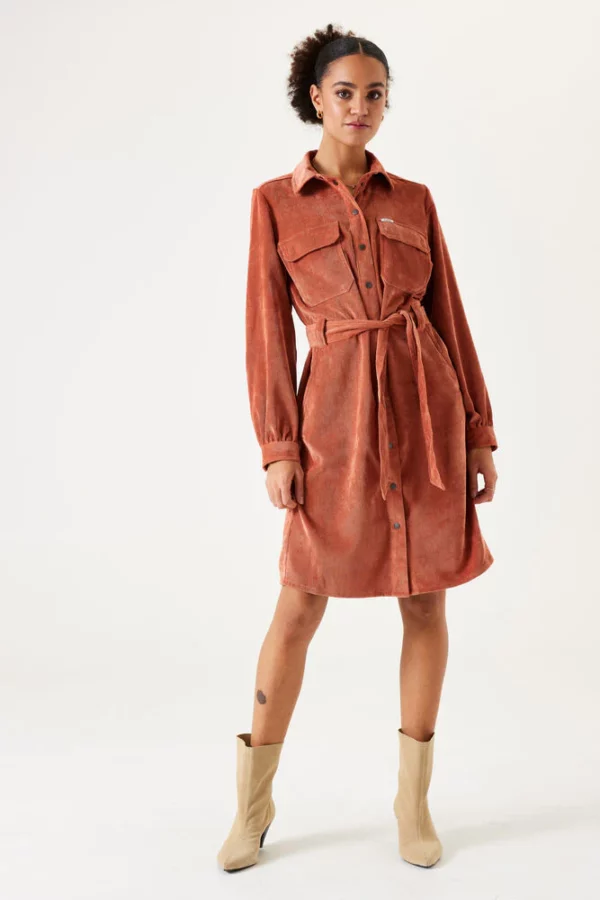 Cordury dress apricot brandy