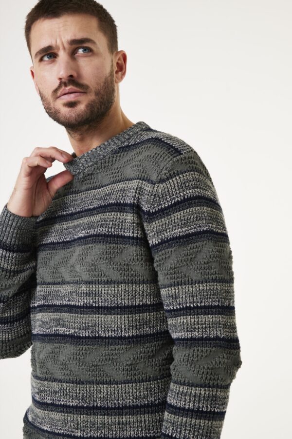 Pullover Sage Green stripe