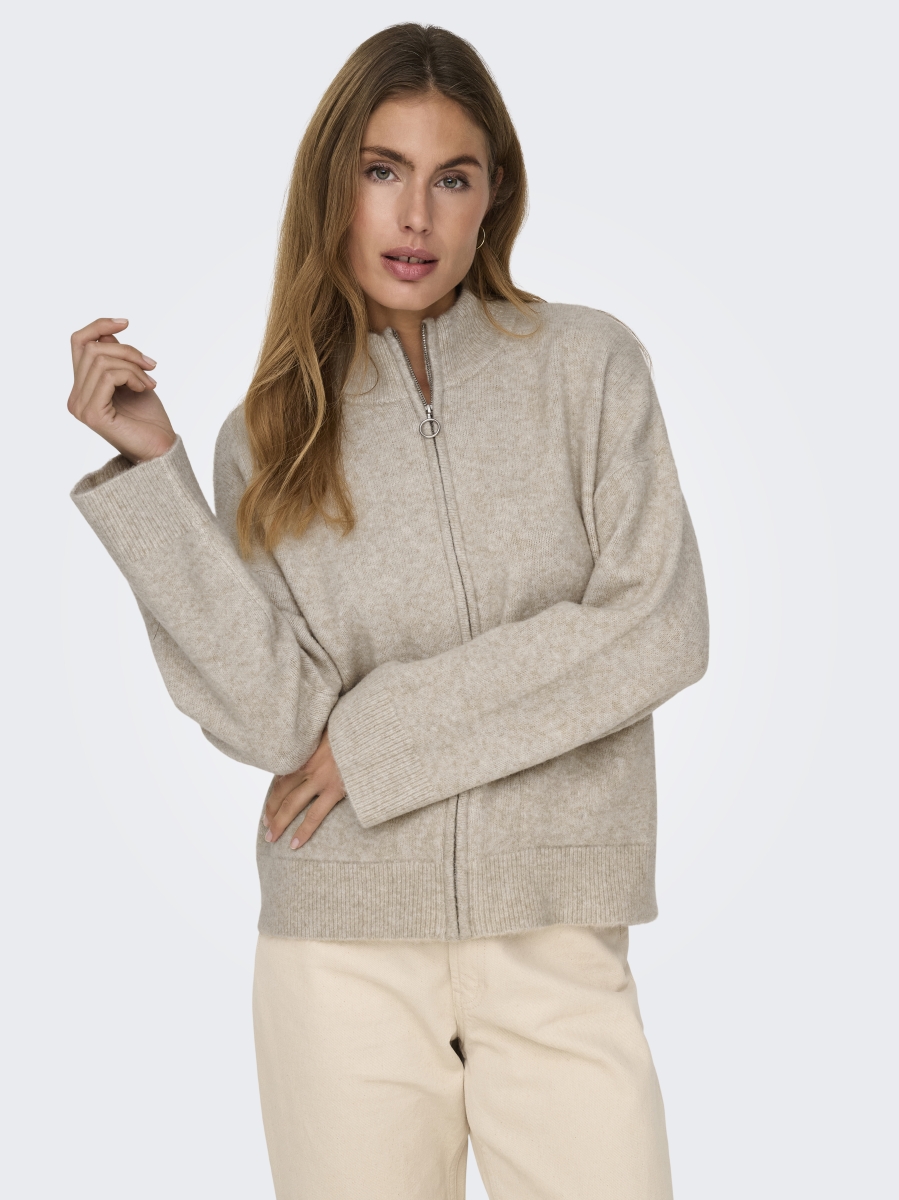 JdyAna zip pocket cardigan Silver Lining