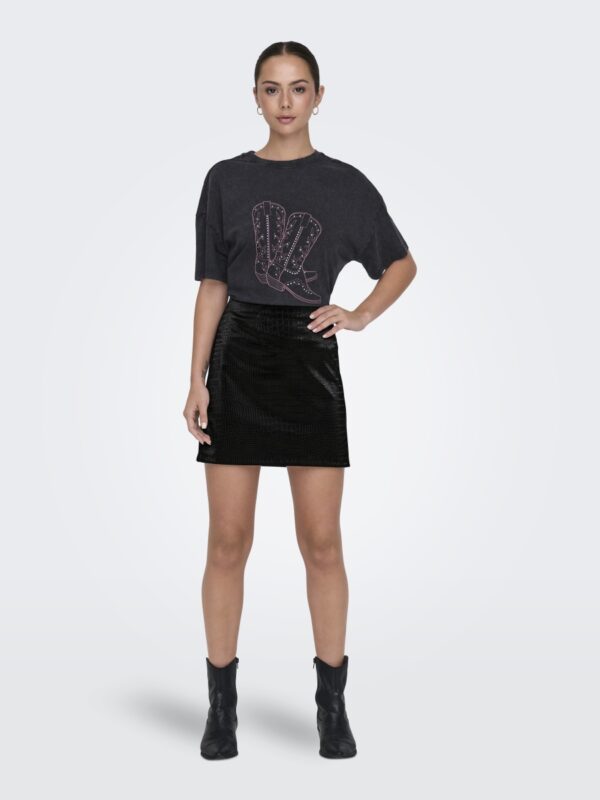 Jdyalma pu croco skirt black