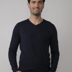 Basic V neck knit deep navy