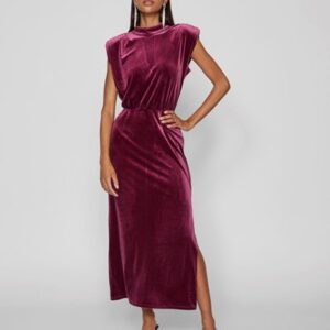 VIEMILY HIGH NECK S/L ANKLE DRESS/DC