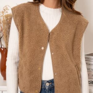 teddy gilet camel