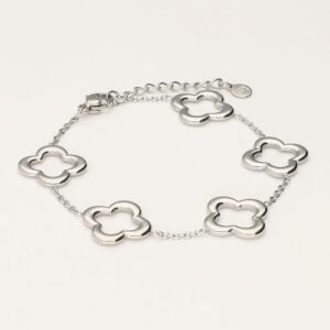 Armband 5 klavers ZILVER
