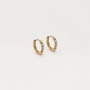 Minimalistische oorringen strass GOUD