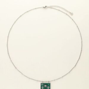 Mystic ketting met groene bedel ZILVER