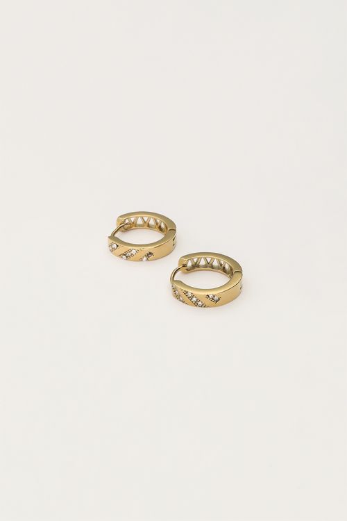 Vintage oorringen met strass GOUD