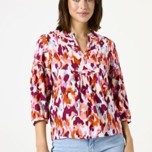 Blouse print tangerine red