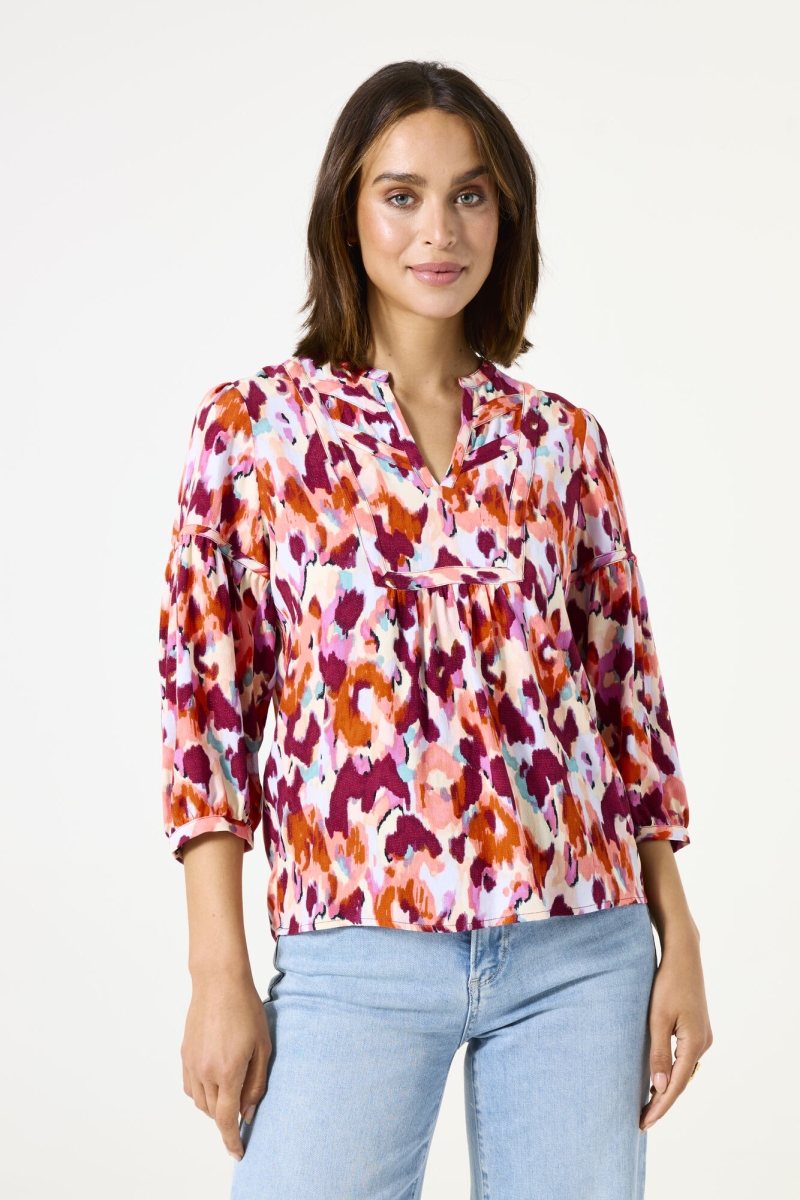 Blouse print tangerine red