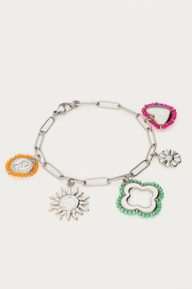 Sunrocks bedelarmband ZILVER