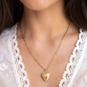 Vintage schakelketting met hart GOUD