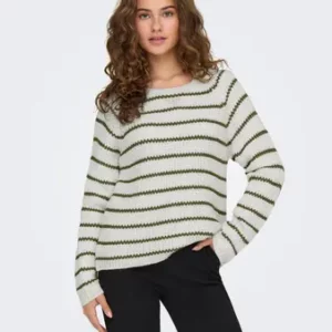 JDYELLEN Pullover stripes Ivy Green