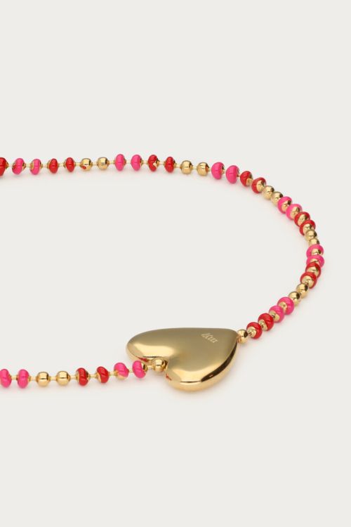 Mystic armband met rode bollen GOUD